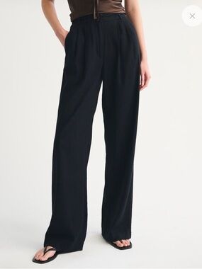 A&F Sloane Linen-Blend Tailored Wide Leg Pant